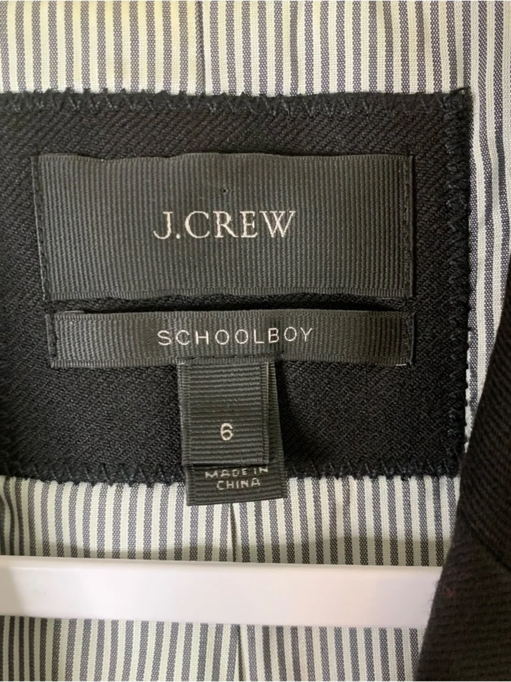 J.Crew Womens Schoolboy Black Wool 2 Button Blazer 6